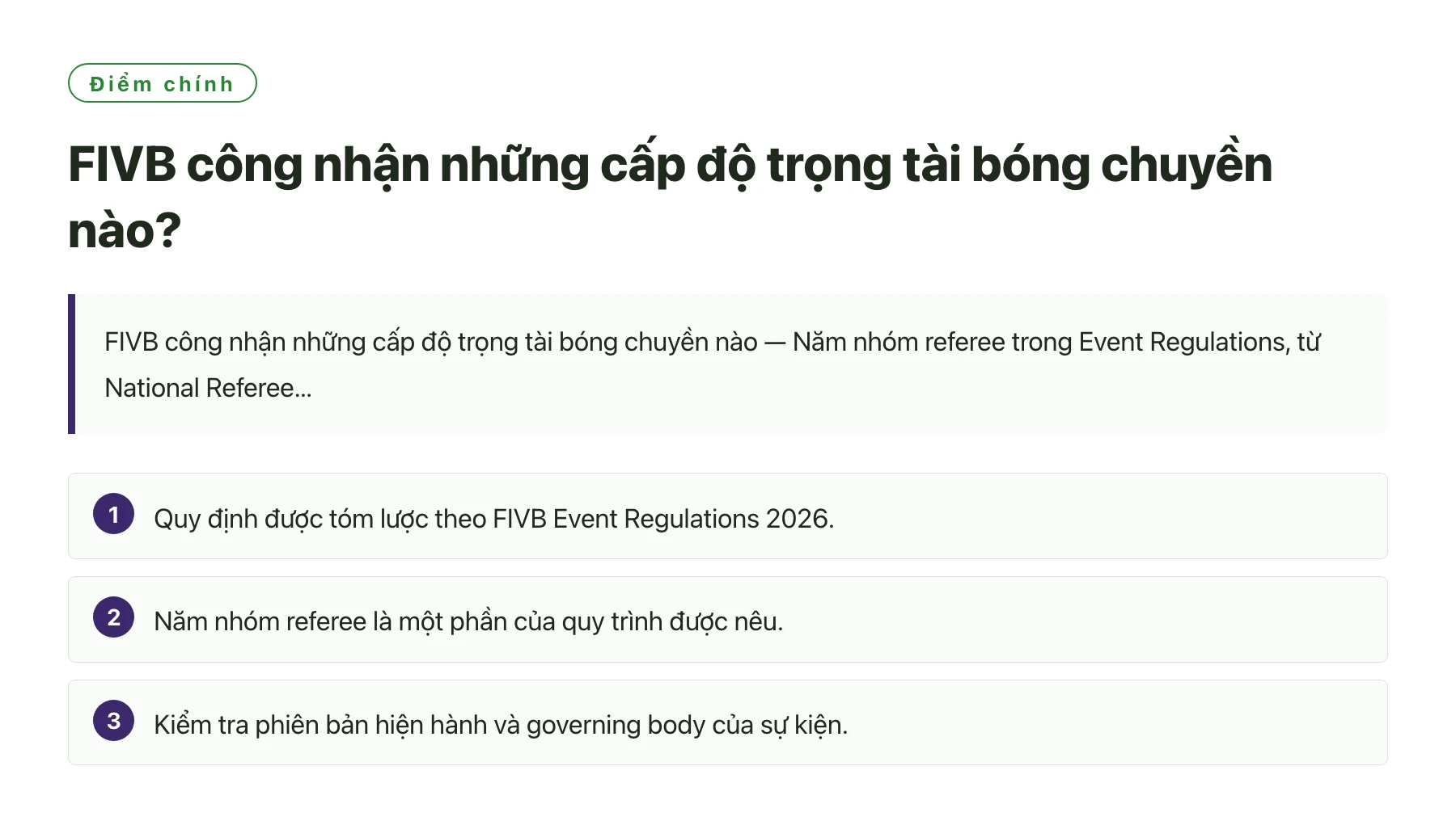 FIVB công nhận những cấp độ trọng tài bóng chuyền nào?——全文要点速览